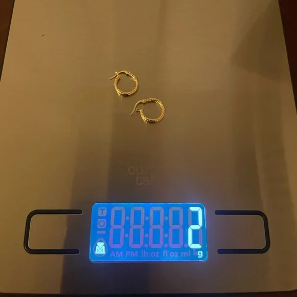 18K Gold Huggie Earrings with Champagne South Sea Pearl Drops 12mm - Picture 12 of 16